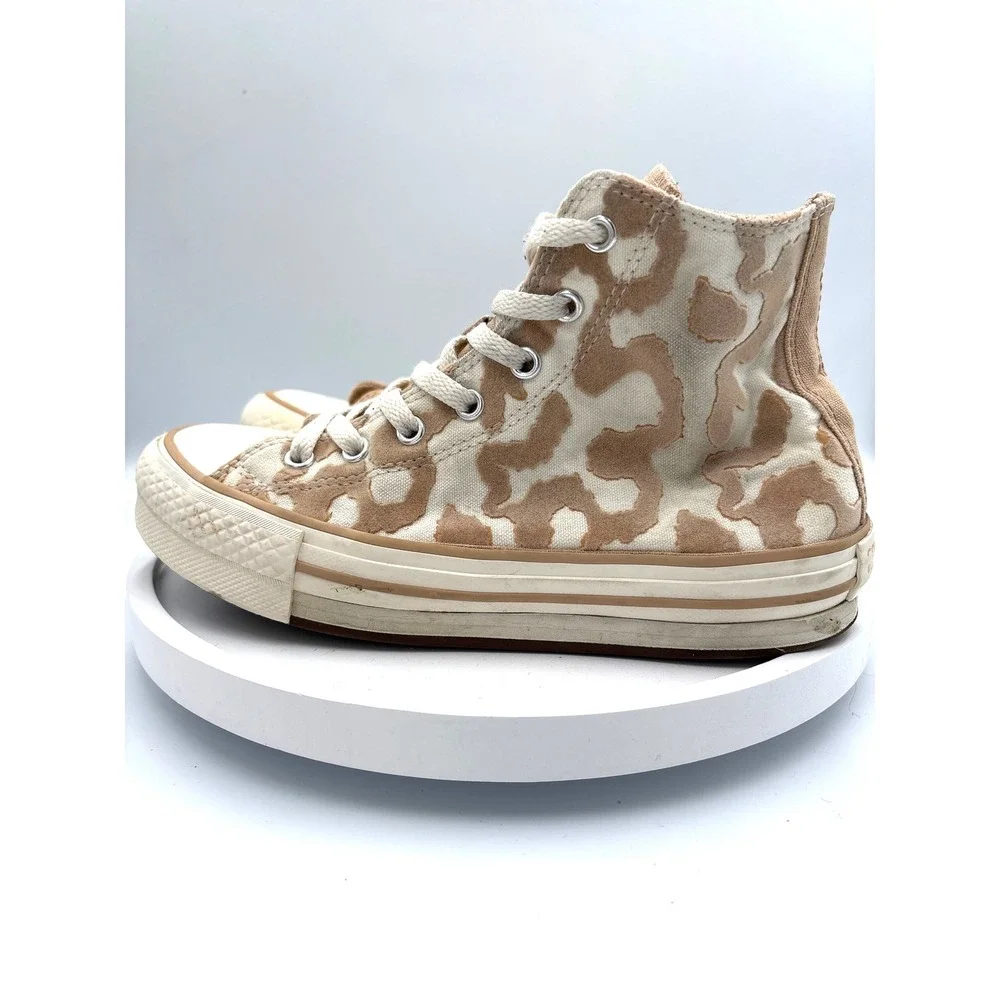Converse Chuck Taylor All Star 4.5 Kids Beige Animal Print High Top A11112C